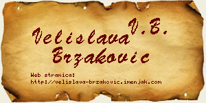 Velislava Brzaković vizit kartica